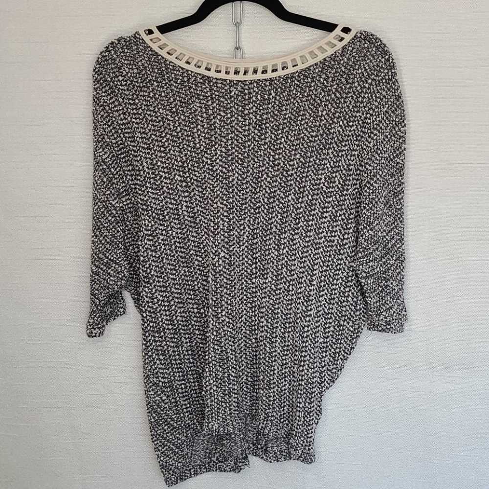 Yuni Los Angeles Sweater Top 3/4 Sleeve Gray Size Small